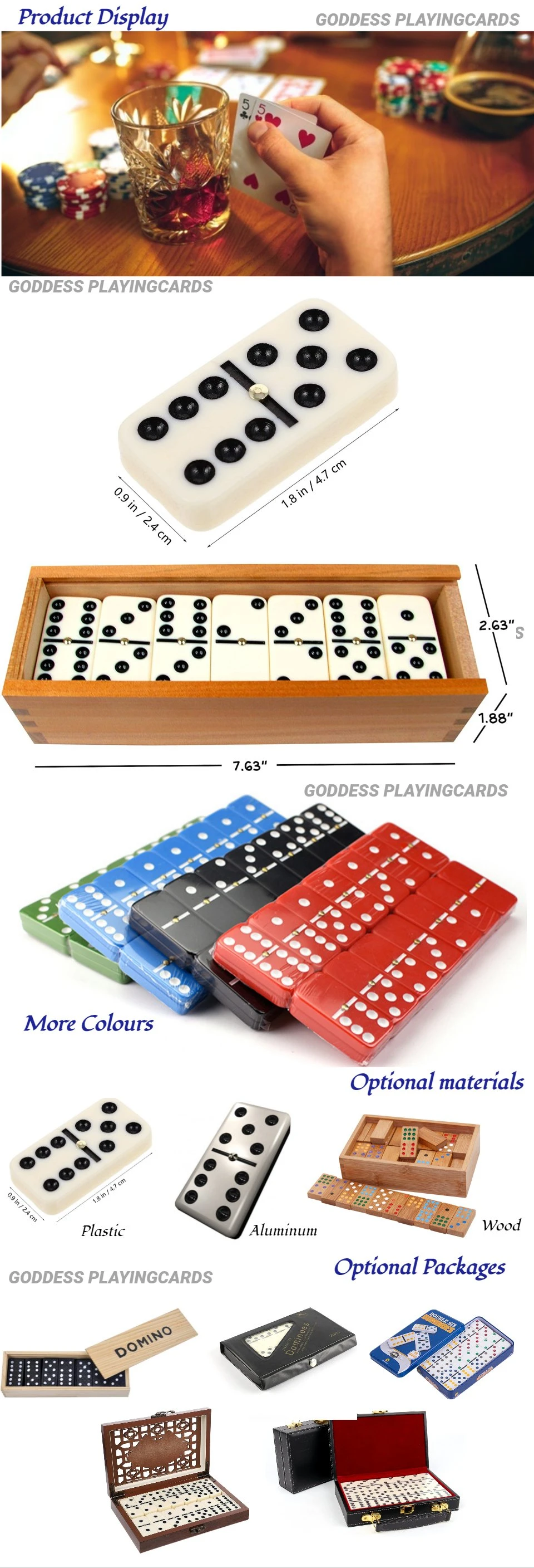 Manufacturers Custom Colored Bulk Acrylic Plastic Craft Domino Set for Sale