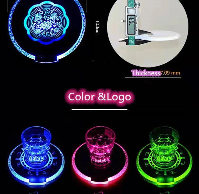 Popular Custom Light up Glowing LED Color Changing Coasters