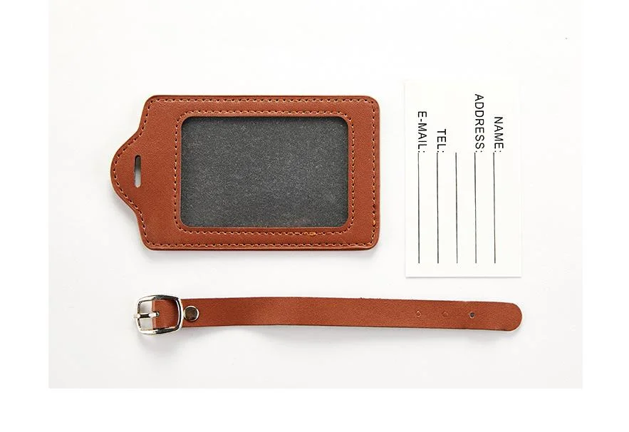 Durable Travel PU Leather Printing Luggage Tag
