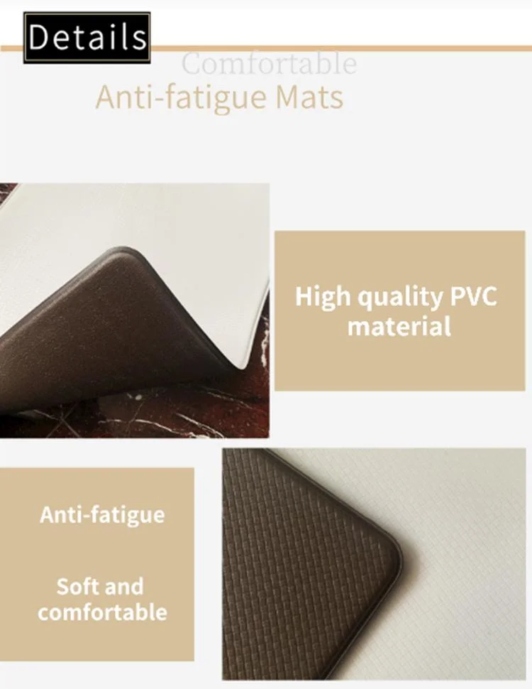 High Quality Anti Slip PVC Foam Indoor Anti Fatigue Kitchen Rug Standing Desk Mat
