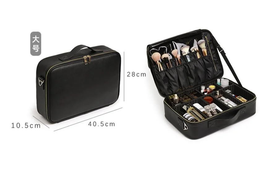 PU Leather Makeup Tote Women Travel Cosmetic Bags & Cases