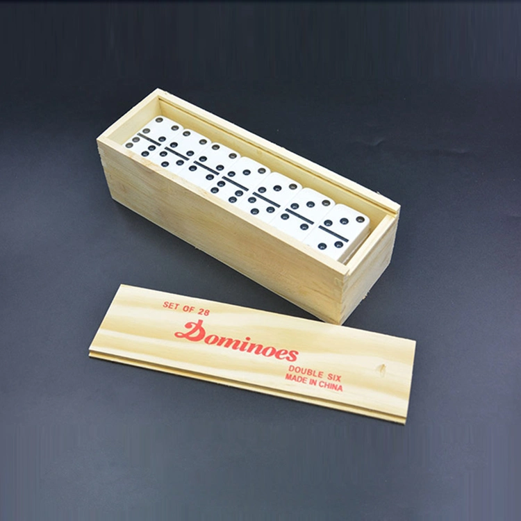 Modern Customized Wooden Plastic Domino Set with Packaging Box