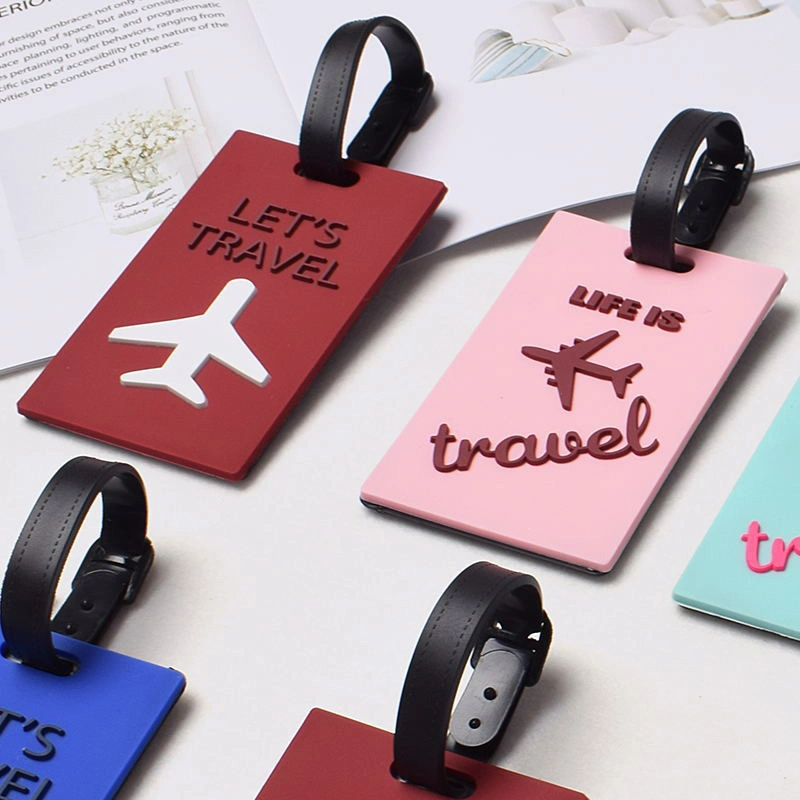PU Leather Airplane Printed Travel Luggage Decoration Luggage Tags
