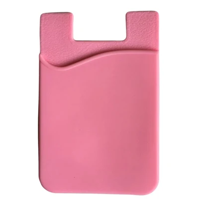Logotipo personalizado de doble bolsillo elástico de silicona para teléfono móvil, tarjetero de identificación, pegatina Universal, funda tipo billetera, tarjetero