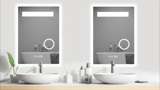 Venta al por mayor, muebles de baño, hogar, pared, colgado, baño, vanidad, espejo, LED, inteligente, espejo, maquillaje, espejo