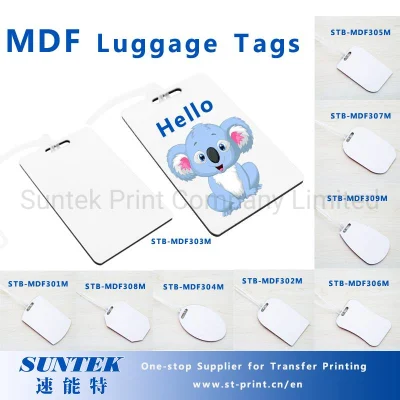 Etiquetas de equipaje de MDF en blanco para sublimación de 3 mm