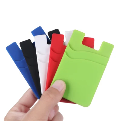 Titulares de tarjetas para teléfonos móviles inteligentes de silicona adhesiva trasera adhesiva universal de 3 m