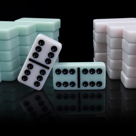 Jumbo Double 6 Crystal Ivory Dominoes Set Logotipo personalizado para juegos de casino