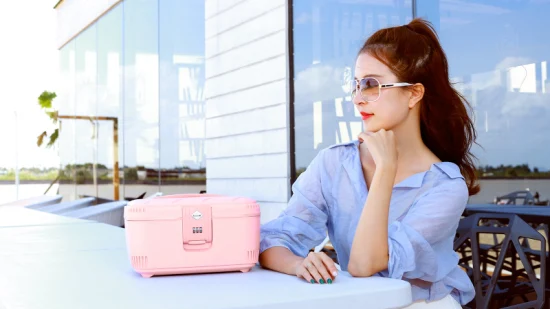 Bubule, organizador de cosméticos de viaje portátil, caja de tren para artistas de maquillaje, joyero