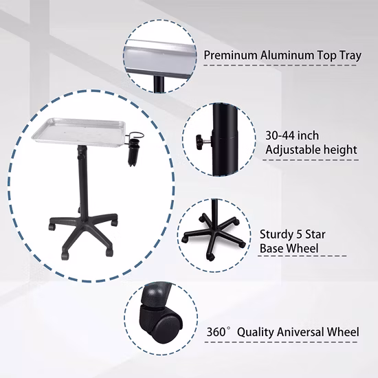 Bandeja de instrumentos para el cabello de salón profesional Carro rodante Bandeja de almacenamiento móvil