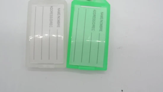Etiqueta de identificación de equipaje Nombre Etiquetas para llaves Llaveros de plástico Etiqueta para llaves con llavero de anillo partido