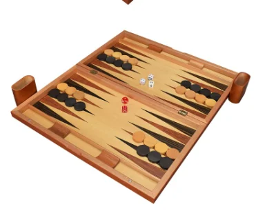 Juego de backgammon clásico de madera maciza Backgammon plegable de viaje