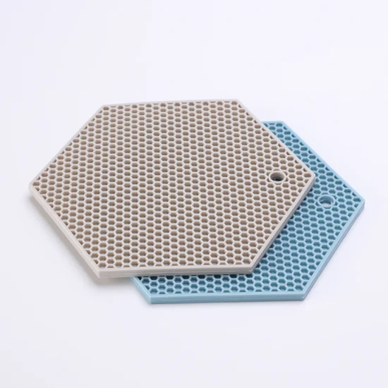 Posavasos hexagonal resistente al calor antideslizante de goma de silicona para cocina, comedor, platos calientes, ollas y sartenes