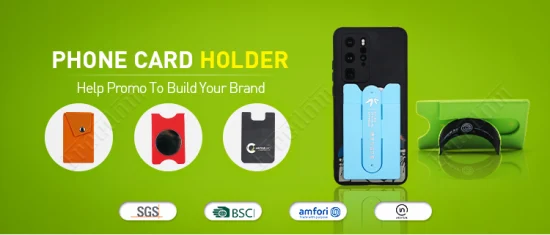 Titular de la tarjeta de crédito del teléfono celular autoadhesivo de silicona personalizado