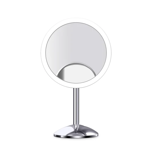 Lupa LED de escritorio con espejo de maquillaje brillante